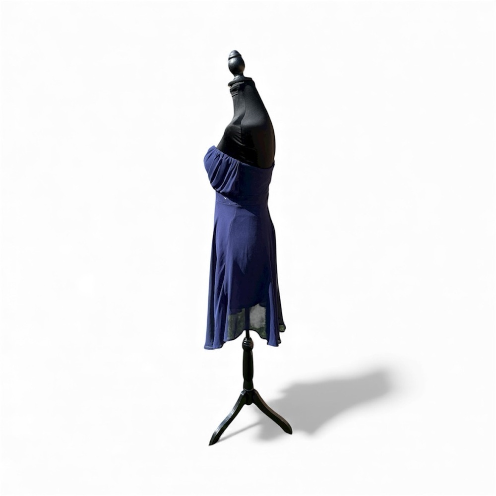 Junior Navy Blue Elegant Strapless Dress w sequins. By Depri - Picture 3 of 4
